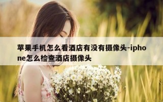 苹果手机怎么看酒店有没有摄像头-iphone怎么检查酒店摄像头
