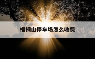 梧桐山停车场怎么收费-梧桐山停车场收费标准
