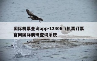 国际机票查询app-12306飞机票订票官网国际航班查询系统