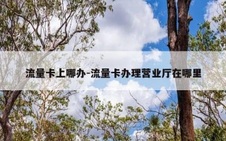 流量卡上哪办-流量卡办理营业厅在哪里
