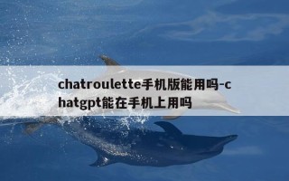 chatroulette手机版能用吗-chatgpt能在手机上用吗