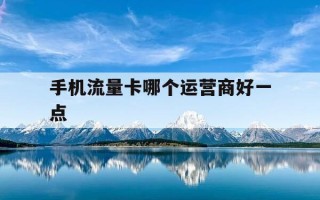手机流量卡哪个运营商好一点-买手机流量卡哪个运营商比较好