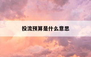 投流预算是什么意思-投流方案
