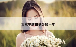 北京车牌租多少钱一年