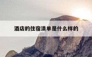 酒店的住宿清单是什么样的-酒店住宿清单盖什么章
