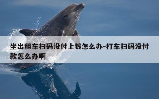 坐出租车扫码没付上钱怎么办-打车扫码没付款怎么办啊