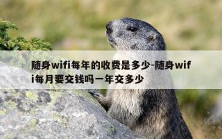 随身wifi每年的收费是多少-随身wifi每月要交钱吗一年交多少
