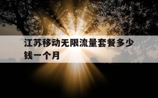 江苏移动无限流量套餐多少钱一个月-南京移动无限流量套餐多少钱