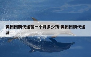 美团团购代运营一个月多少钱-美团团购代运营