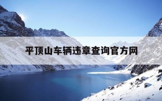 平顶山车辆违章查询官方网-平顶山市汽车违章查询