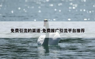 免费引流的渠道-免费推广引流平台推荐