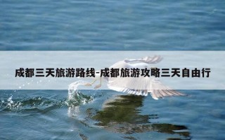 成都三天旅游路线-成都旅游攻略三天自由行