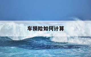 车损险如何计算-车损险如何计算的