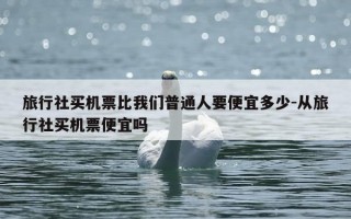 旅行社买机票比我们普通人要便宜多少-从旅行社买机票便宜吗