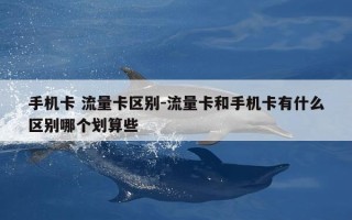 手机卡 流量卡区别-流量卡和手机卡有什么区别哪个划算些
