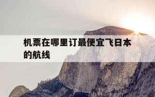 机票在哪里订最便宜飞日本的航线-去日本特价机票去哪里买