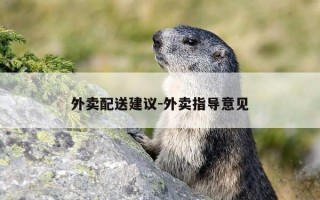 外卖配送建议-外卖指导意见