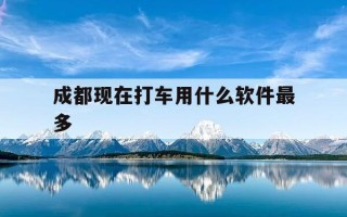 成都现在打车用什么软件最多-在成都打车用什么打车软件比较好