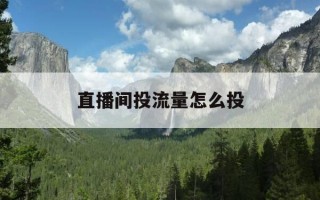 直播间投流量怎么投-直播怎么投放