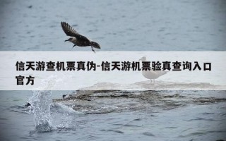 信天游查机票真伪-信天游机票验真查询入口官方