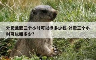 外卖兼职三个小时可以挣多少钱-外卖三个小时可以赚多少?