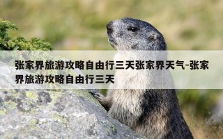 张家界旅游攻略自由行三天张家界天气-张家界旅游攻略自由行三天