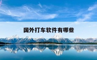 国外打车软件有哪些-国外打车平台