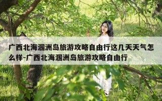 广西北海涠洲岛旅游攻略自由行这几天天气怎么样-广西北海涠洲岛旅游攻略自由行