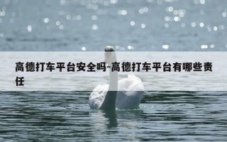 高德打车平台安全吗-高德打车平台有哪些责任