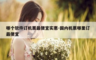 哪个软件订机票最便宜实惠-国内机票哪里订最便宜