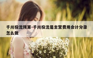 千川投流预算-千川投流是主营费用会计分录怎么做