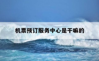机票预订服务中心是干嘛的-机票官方预定