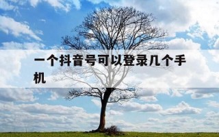 一个抖音号可以登录几个手机-一个手机可以两个抖音吗