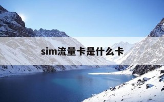 sim流量卡是什么卡-流量卡是啥