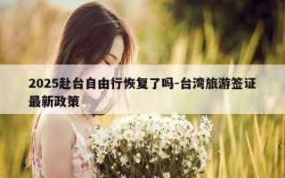 2025赴台自由行恢复了吗-台湾旅游签证最新政策