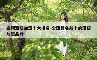 连锁酒店加盟十大排名-全国排名前十的酒店加盟品牌