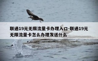 联通19元无限流量卡办理入口-联通19元无限流量卡怎么办理发送什么