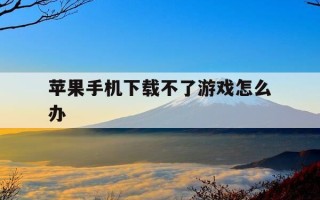 苹果手机下载不了游戏怎么办-苹果手机下载不了软件付款方式无效