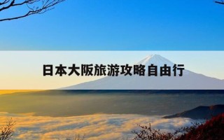 日本大阪旅游攻略自由行-东京与大阪差距太大了