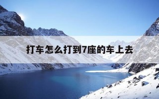 打车怎么打到7座的车上去-打车怎么打到7座的车上去呢