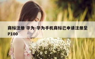 商标注册 华为-华为手机商标已申请注册至P100