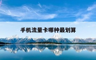 手机流量卡哪种最划算-手机流量卡哪种好用