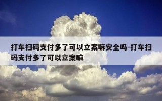 打车扫码支付多了可以立案嘛安全吗-打车扫码支付多了可以立案嘛