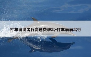 打车滴滴出行高速费谁出-打车滴滴出行