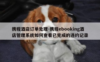 携程酒店订单处理-携程ebooking酒店管理系统如何查看已完成的违约记录
