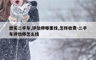 想买二手车,评估师哪里找,怎样收费-二手车评估师怎么找
