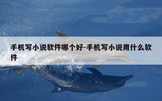 手机写小说软件哪个好-手机写小说用什么软件