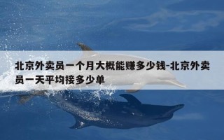 北京外卖员一个月大概能赚多少钱-北京外卖员一天平均接多少单