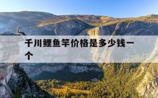 千川鲤鱼竿价格是多少钱一个-千川鲤鱼竿价格是多少钱一个啊