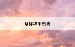 蔡徐坤手机壳-蔡徐坤手机壳同款